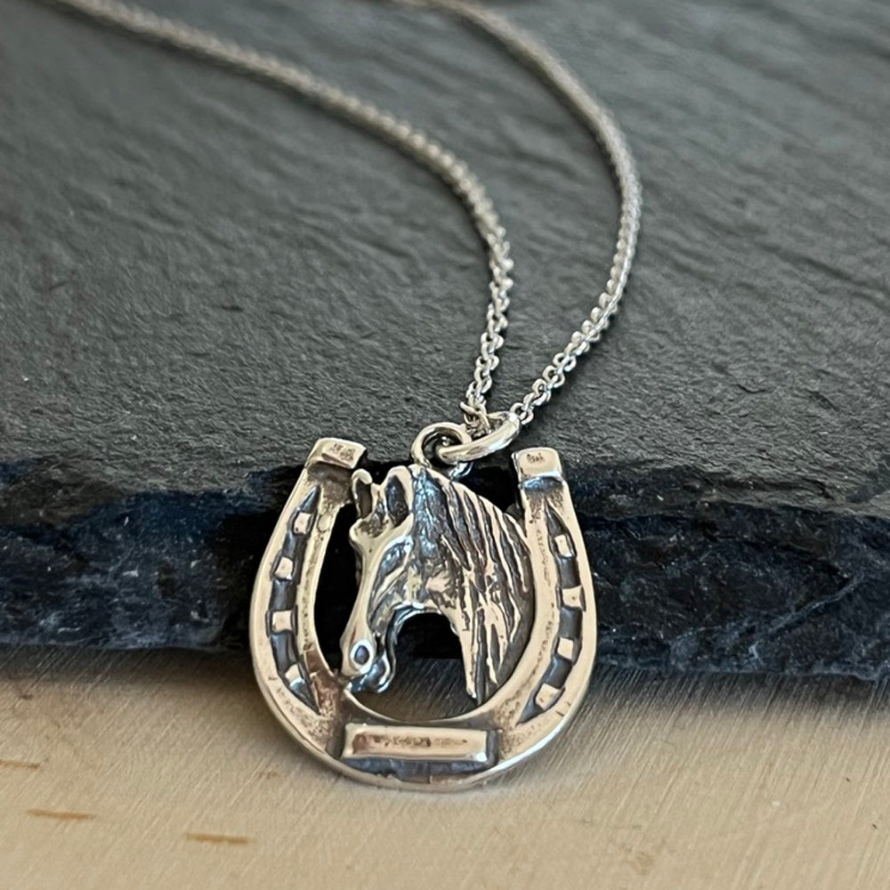 Horse in Horseshoe Necklace-0798