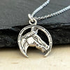 Horseshoe Horse Necklace-0799