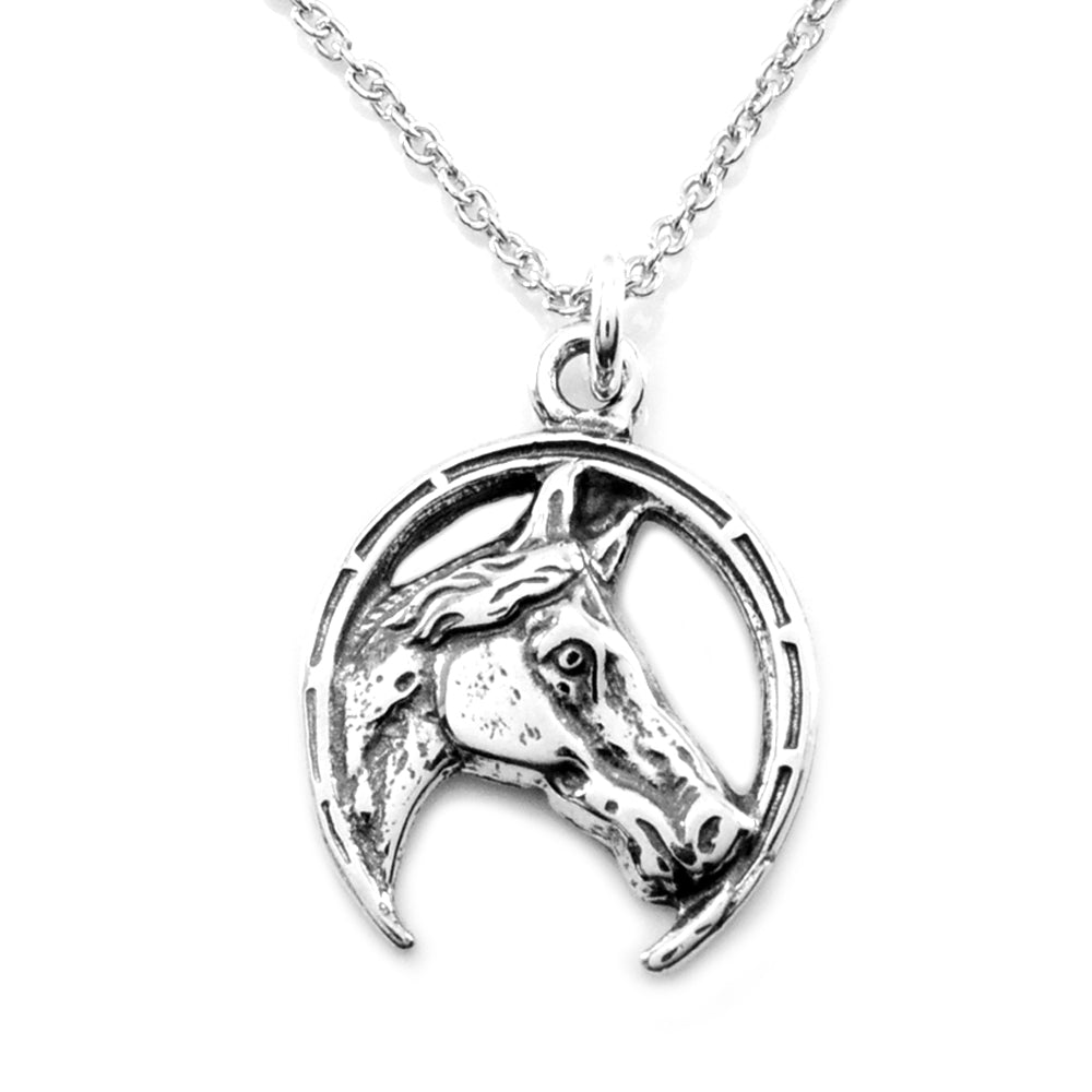 Horseshoe Horse Necklace-0799